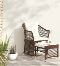 2-tlg. Garten-Lounge-Set mit Kissen Braun Poly Rattan