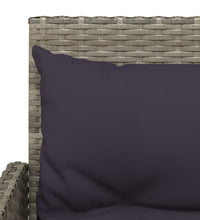 2-tlg. Sofagarnitur in L-Form mit Kissen Grau Poly Rattan