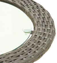 2-tlg. Sofagarnitur in L-Form mit Kissen Grau Poly Rattan