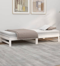 Tagesbett Ausziehbar Weiß 2x(100x200) cm Massivholz Kiefer