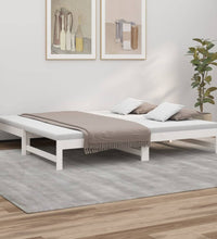 Tagesbett Ausziehbar Weiß 2x(100x200) cm Massivholz Kiefer