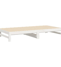 Tagesbett Ausziehbar Weiß 2x(90x200) cm Massivholz Kiefer