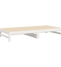 Tagesbett Ausziehbar Weiß 2x(80x200) cm Massivholz Kiefer