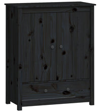 Highboard Schwarz 83x41,5x100 cm Massivholz Kiefer
