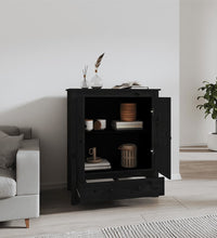 Highboard Schwarz 83x41,5x100 cm Massivholz Kiefer