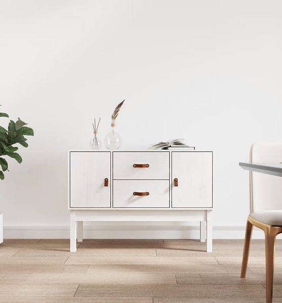 Sideboard Weiß 110x40x78 cm Massivholz Kiefer