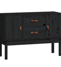 Sideboard Schwarz 110x40x78 cm Massivholz Kiefer