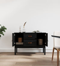 Sideboard Schwarz 110x40x78 cm Massivholz Kiefer