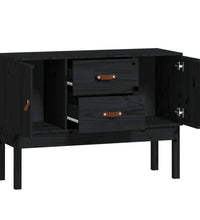 Sideboard Schwarz 110x40x78 cm Massivholz Kiefer