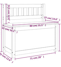 Sitzbank Grau 80x41x77 cm Massivholz Kiefer