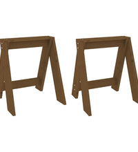 Hocker 2 Stk. Honigbraun 40x40x45 cm Massivholz Kiefer