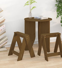 Hocker 2 Stk. Honigbraun 40x40x45 cm Massivholz Kiefer