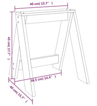 Hocker 2 Stk. Schwarz 40x40x45 cm Massivholz Kiefer