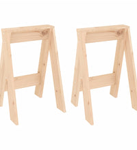 Hocker 2 Stk. 40x40x60 cm Massivholz Kiefer
