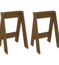 Hocker 2 Stk. Honigbraun 40x40x60 cm Massivholz Kiefer