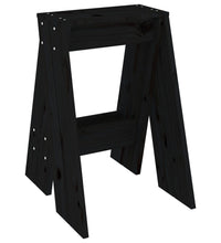 Hocker 2 Stk. Schwarz 40x40x60 cm Massivholz Kiefer