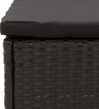 Gartenhocker mit Kissen Schwarz Poly Rattan