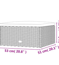 Gartenhocker mit Kissen Schwarz Poly Rattan