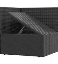 3-tlg. Garten-Lounge-Set mit Kissen Schwarz Poly Rattan