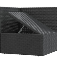 4-tlg. Garten-Lounge-Set mit Kissen Schwarz Poly Rattan