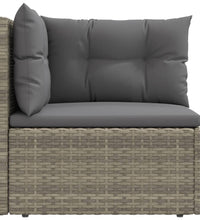 Garten-Ecksofa mit Kissen Grau Poly Rattan