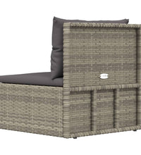 Garten-Ecksofa mit Kissen Grau Poly Rattan