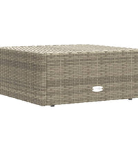 Gartenhocker mit Kissen Grau Poly Rattan