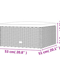 Gartenhocker mit Kissen Grau Poly Rattan