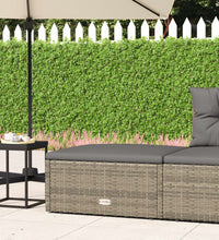 Gartenhocker mit Kissen Grau Poly Rattan