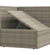 5-tlg. Garten-Lounge-Set mit Kissen Grau Poly Rattan