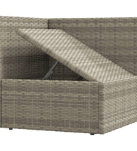 3-tlg. Garten-Lounge-Set mit Kissen Grau Poly Rattan