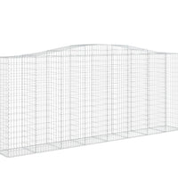 Gabione mit Hochbogen 400x50x160/180 cm Verzinktes Eisen
