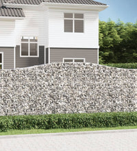 Gabione mit Hochbogen 400x50x160/180 cm Verzinktes Eisen