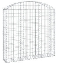 Gabione mit Hochbogen 150x30x140/160 cm Verzinktes Eisen