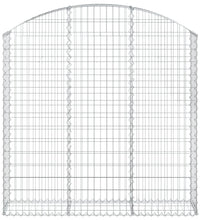 Gabione mit Hochbogen 150x30x140/160 cm Verzinktes Eisen