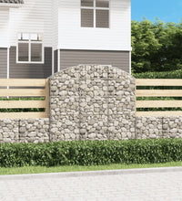 Gabione mit Hochbogen 150x30x140/160 cm Verzinktes Eisen