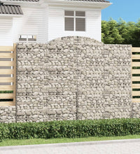 Gabione mit Hochbogen 300x30x220/240 cm Verzinktes Eisen