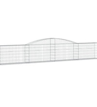 Gabione mit Hochbogen 400x30x60/80 cm Verzinktes Eisen
