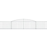 Gabione mit Hochbogen 400x30x60/80 cm Verzinktes Eisen