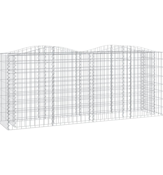 Gabionen-Hochbeet mit Hochbogen 200x50x100 cm Verzinktes Eisen