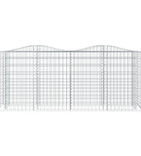 Gabionen-Hochbeet mit Hochbogen 200x50x100 cm Verzinktes Eisen
