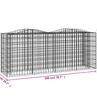 Gabionen-Hochbeet mit Hochbogen 200x50x100 cm Verzinktes Eisen