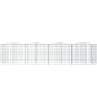 Gabionen-Hochbeet mit Hochbogen 400x100x100 cm Verzinktes Eisen