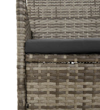 4-tlg. Garten-Lounge-Set mit Kissen Grau Poly Rattan