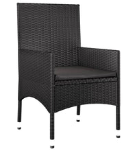 4-tlg. Garten-Lounge-Set mit Kissen Schwarz Poly Rattan