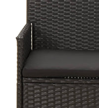 4-tlg. Garten-Lounge-Set mit Kissen Schwarz Poly Rattan