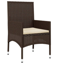 4-tlg. Garten-Lounge-Set mit Kissen Braun Poly Rattan