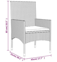 4-tlg. Garten-Lounge-Set mit Kissen Grau Poly Rattan