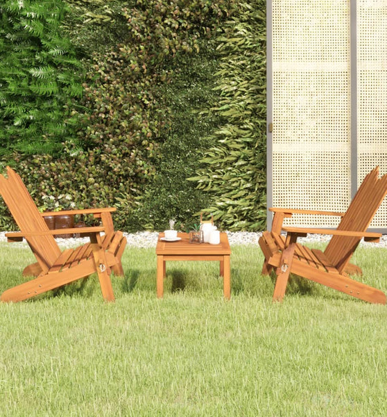 3-tlg. Garten-Lounge-Set Adirondack Massivholz Akazie