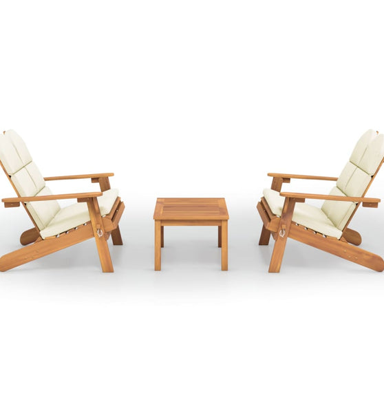 3-tlg. Garten-Lounge-Set Adirondack Massivholz Akazie